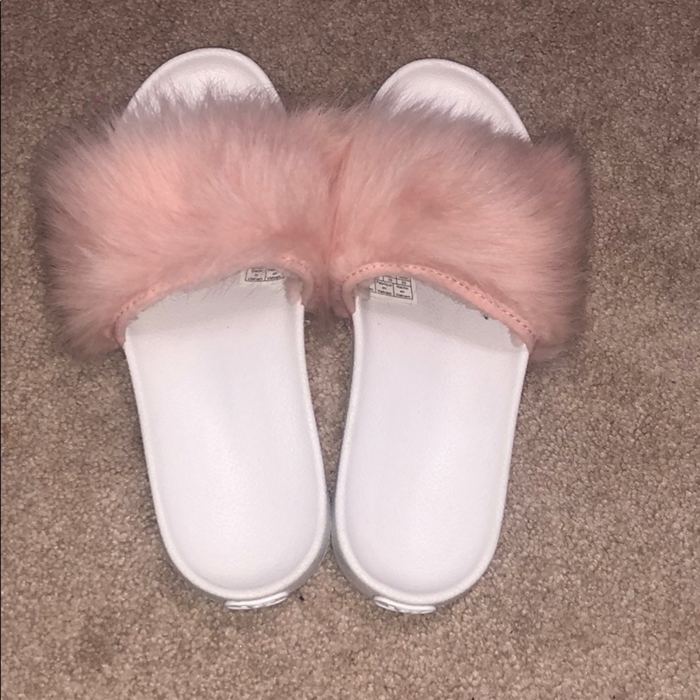 Ugg furry slides
